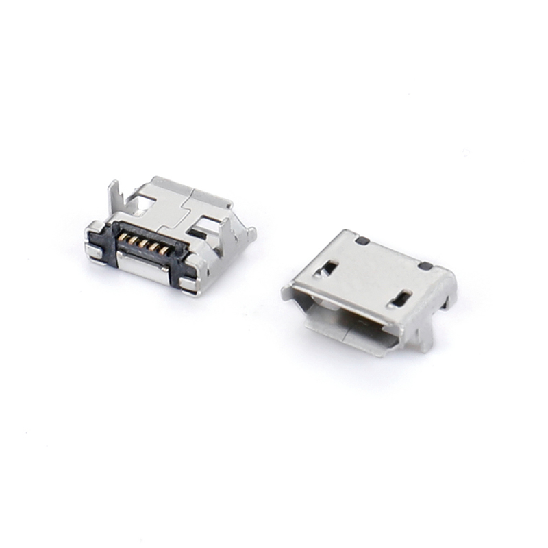 04BT-8145   Micro USB 5F B型 SMT 兩腳插板7.2 腳高1.1 加焊盤有柱有卷邊
